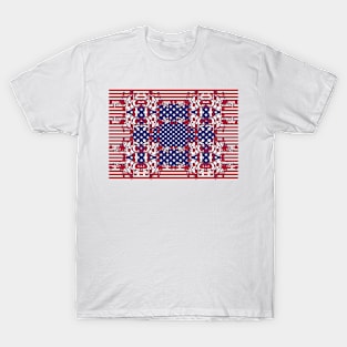 4th Of July , Damask And Stripes T-Shirt